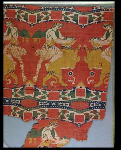 Taming of the Wild Animal, Byzantine tapestry fragment by Unknown